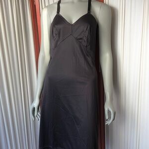Vintage Wonder Maid Full Slip Lingerie Womens 40 Black Non Cling USA Made